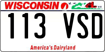 WI license plate 113VSD