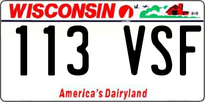 WI license plate 113VSF
