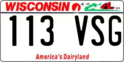 WI license plate 113VSG