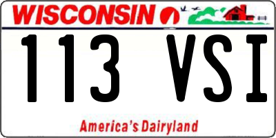 WI license plate 113VSI