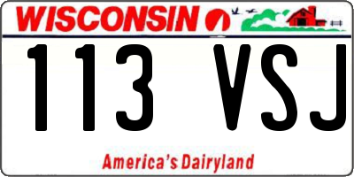 WI license plate 113VSJ