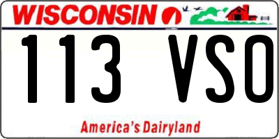 WI license plate 113VSO
