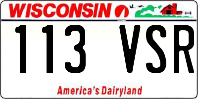 WI license plate 113VSR