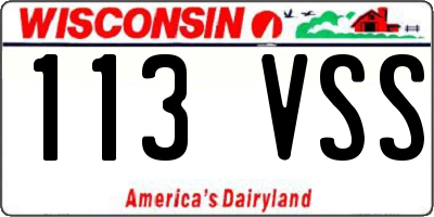 WI license plate 113VSS