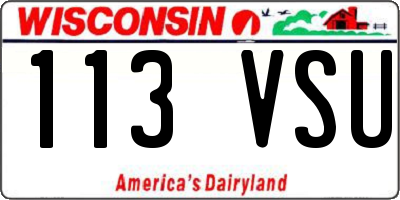 WI license plate 113VSU