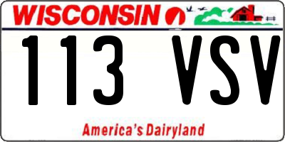 WI license plate 113VSV
