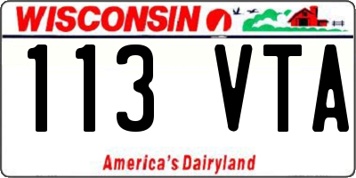 WI license plate 113VTA