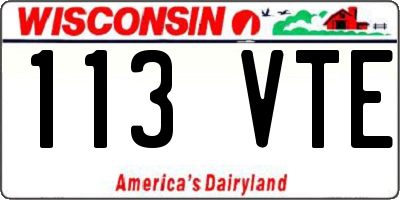 WI license plate 113VTE