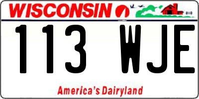 WI license plate 113WJE