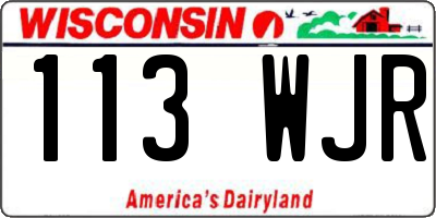 WI license plate 113WJR