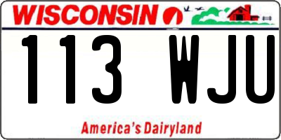 WI license plate 113WJU