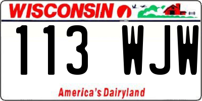 WI license plate 113WJW