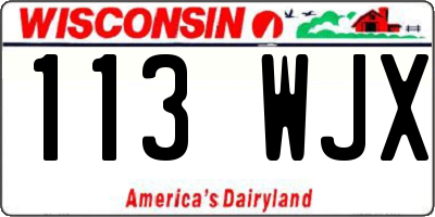 WI license plate 113WJX