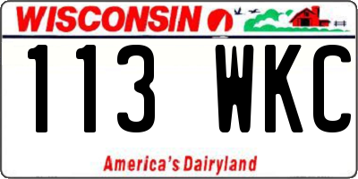 WI license plate 113WKC