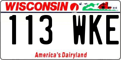 WI license plate 113WKE