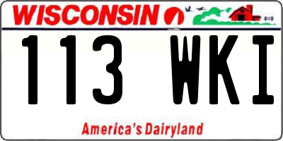 WI license plate 113WKI