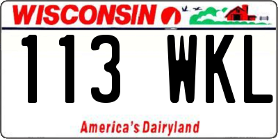 WI license plate 113WKL