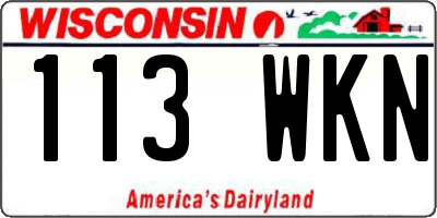 WI license plate 113WKN