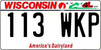 WI license plate 113WKP