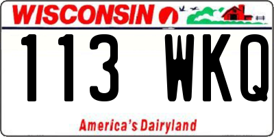 WI license plate 113WKQ