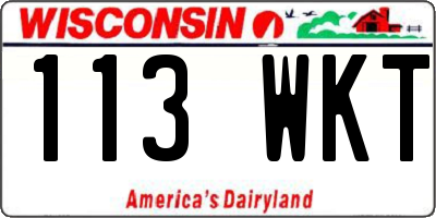 WI license plate 113WKT