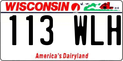 WI license plate 113WLH