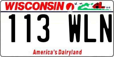 WI license plate 113WLN