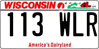 WI license plate 113WLR