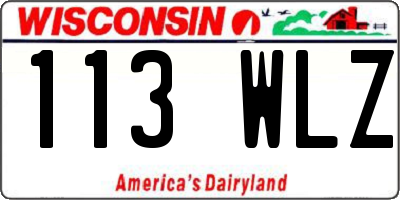 WI license plate 113WLZ