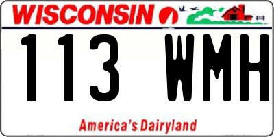 WI license plate 113WMH
