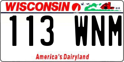 WI license plate 113WNM