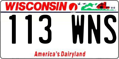 WI license plate 113WNS