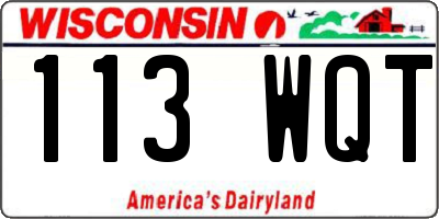 WI license plate 113WQT