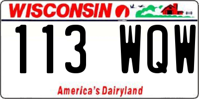 WI license plate 113WQW