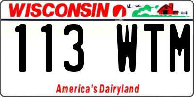 WI license plate 113WTM
