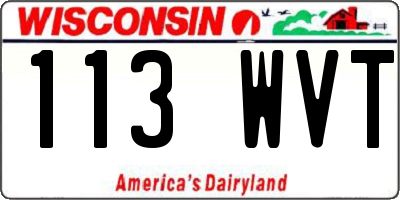 WI license plate 113WVT