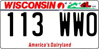 WI license plate 113WWO