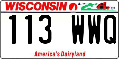WI license plate 113WWQ