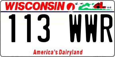 WI license plate 113WWR