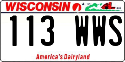 WI license plate 113WWS