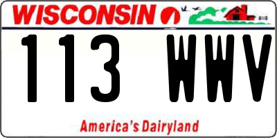 WI license plate 113WWV