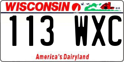 WI license plate 113WXC