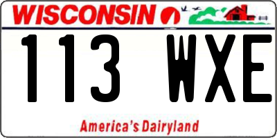 WI license plate 113WXE