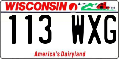 WI license plate 113WXG
