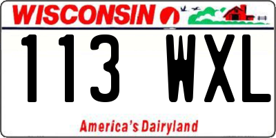 WI license plate 113WXL