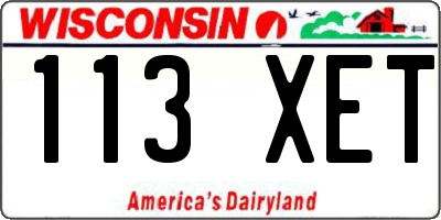 WI license plate 113XET