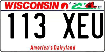 WI license plate 113XEU