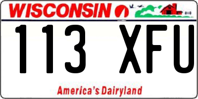 WI license plate 113XFU