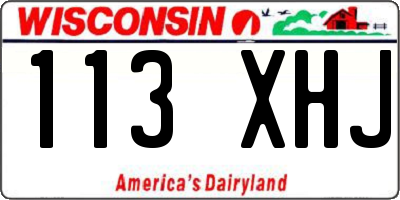 WI license plate 113XHJ