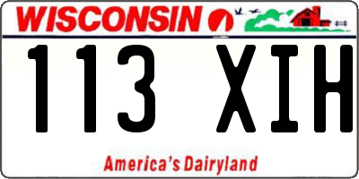 WI license plate 113XIH